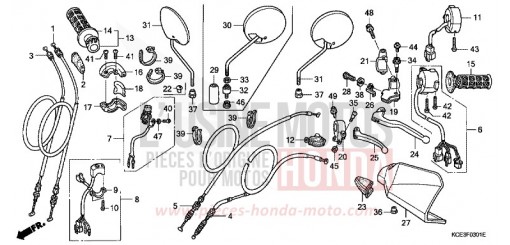 HEBELGRIFF/SCHALTER/KABEL (CL/DK/ED/U) XR250R1 de 2001
